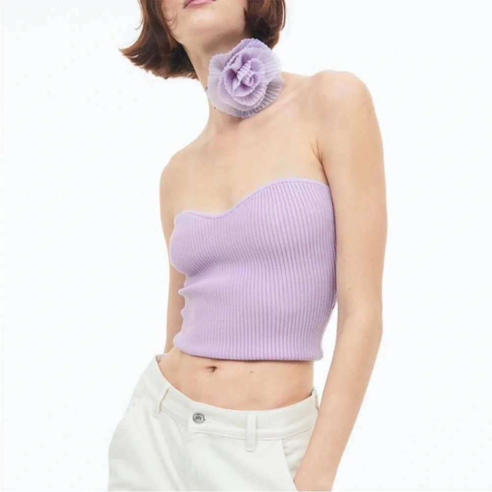 H&M Lavender Ribbed Tube Top